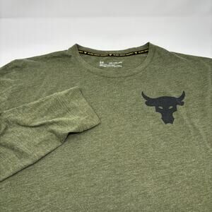 Under Armour 2XL Solid Green Project Rock Hardest Worker Long Sleeve T-Shirt